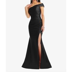 Cynthia & Sahar Luz‎ One Shoulder Bias Cuff Mermaid Dress in Black